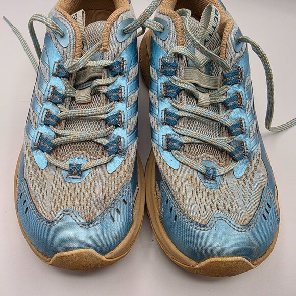 Merrell Moab Speed 2 x Sweaty Betty Womens Size 6 Blue Hiking Shoes Vibram Soles - Picture 10 of 13